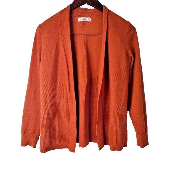 89th &‎ Madison Women SM/P Ribbed Diamond Design Slit Sides Cardigan Boho Preppy - Picture 1 of 6